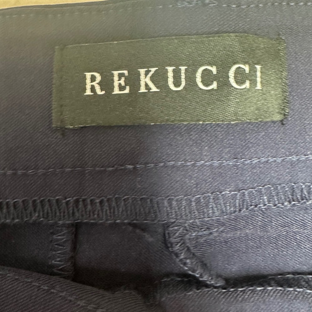 Rekucci NWT Size 18 Navy Blue Straight Leg Pants‎ Stretch Comfort Office Casual - Picture 4 of 7